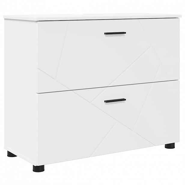 vidaXL Koupelnová skříň Bílá 76,5 x 35 x 64 cm Kompozitní dřevo & kov