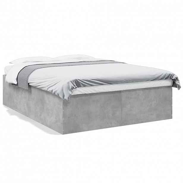 vidaXL Rám postele betonově šedý 150 x 200 cm kompozitní dřevo
