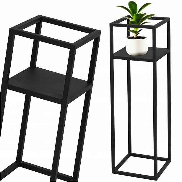 Držák Na Květináč Kovový Stojan Na Květiny Černý 70 CM Loft Polský Výrobek