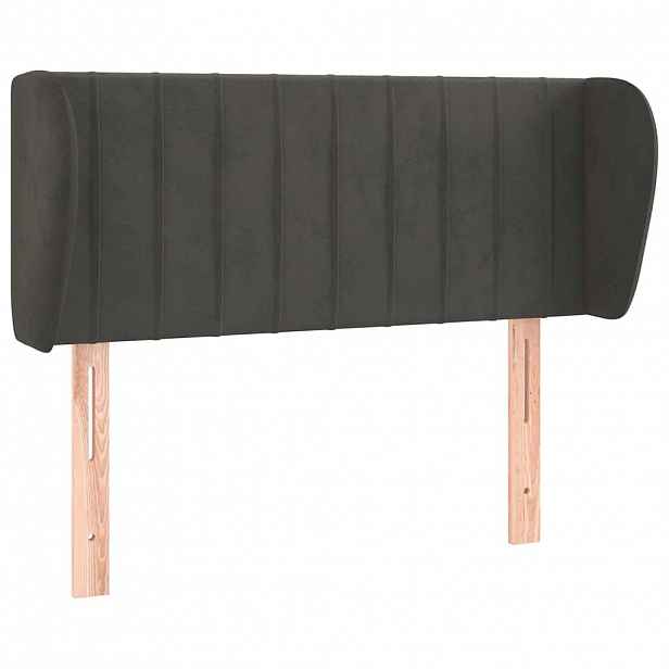 vidaXL Čelo postele typu ušák tmavě šedé 93x23x78/88 cm samet
