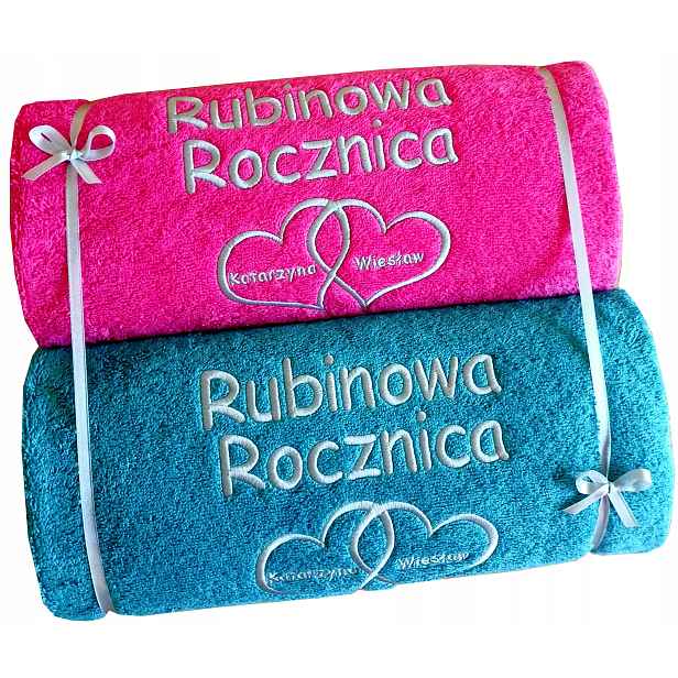 Dárek k 40. Výročí Svatby rubínové hody rubínové výročí Ručníky S Výšivkou