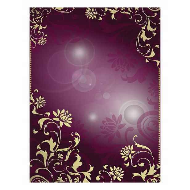 Fototapeta flizelina Zlaté květy na fialovém pozadí Elegance 206x275 lepidlo