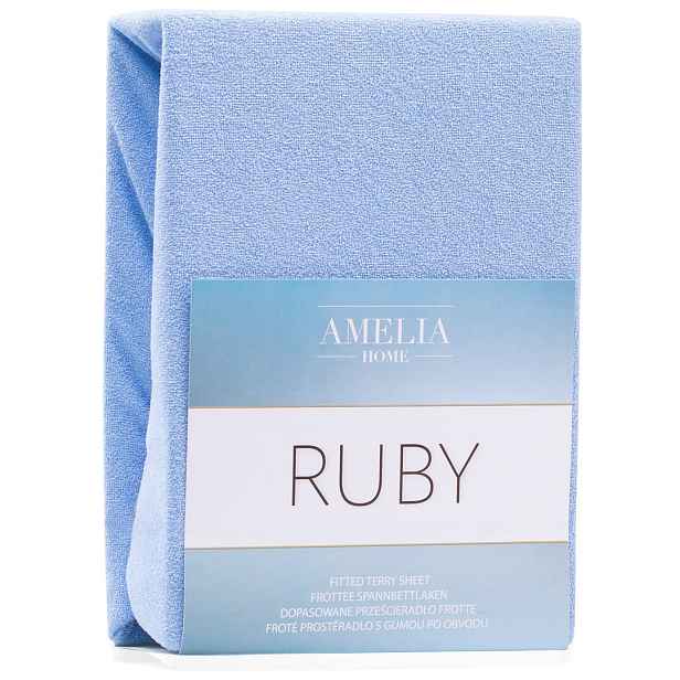 Restilo Froté prostěradlo s gumou AmeliaHome Ruby světlé modré, velikost 80-90x200