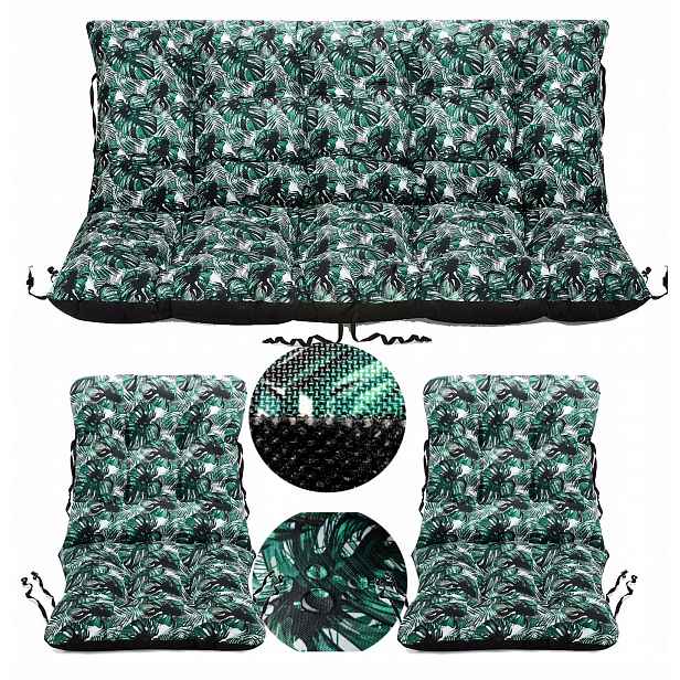 Sada polštářů na nábytek Rattan 110x100 2+1 lavička