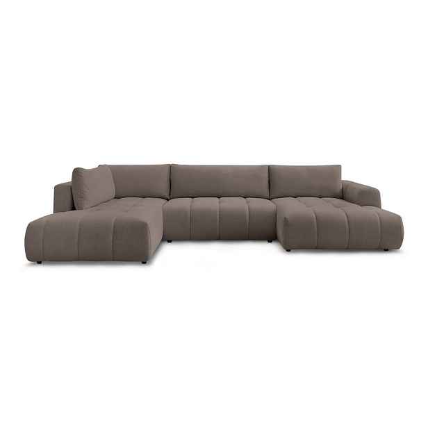 Taupe rozkládací/s úložným prostorem rohová pohovka (levý roh/do "U") Fuji – Bobochic Paris