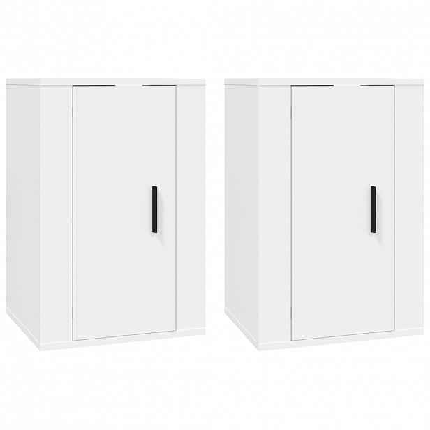 vidaXL Nástěnné TV skříňky 2 ks bílé 40 x 34,5 x 60 cm