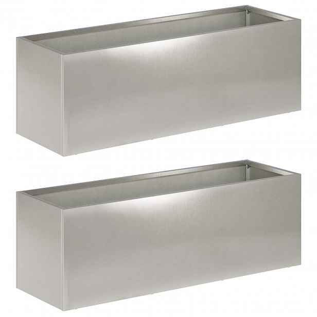 vidaXL Zahradní pěstebník 2 ks Stříbrná 40 x 20 x 20 cm Nerezová ocel