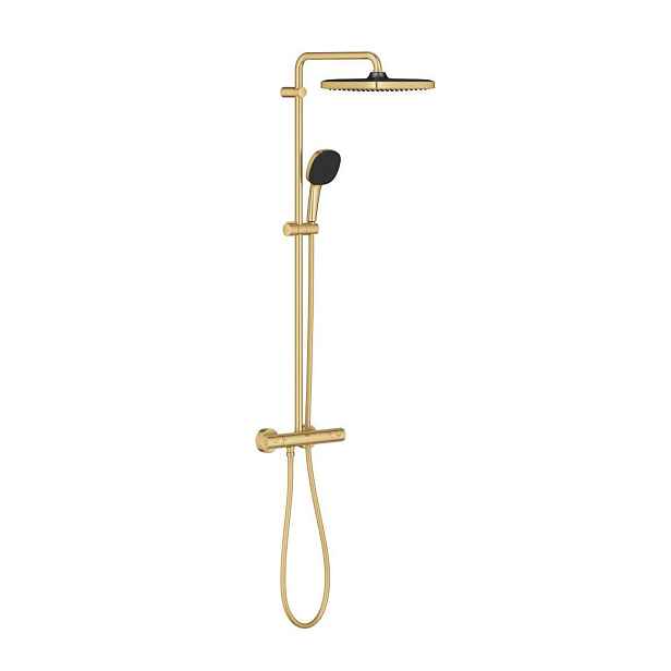 Grohe Vitalio Comfort - Sprchový set s termostatem, 25x25 cm, 2 proudy, kartáčovaný Cool Sunrise 26696GN1