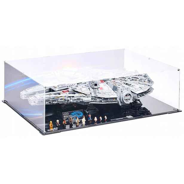 Horizontální vitrína s pozadím BlackedBrick pro Lego 75192 StarWars Sokol Millennium