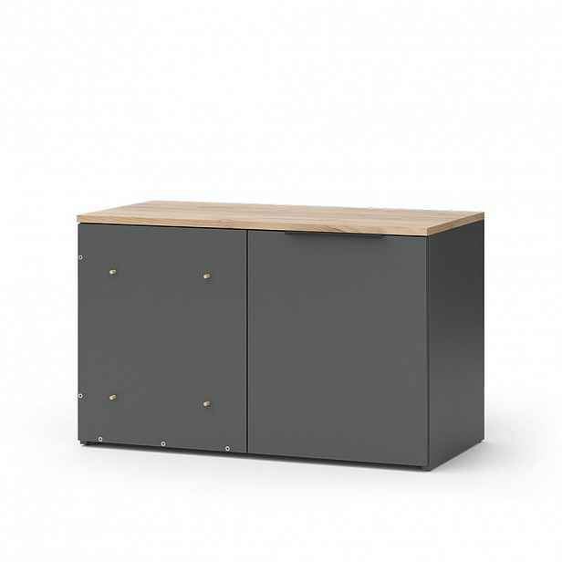 Vicco PŘÍBORNÍK Wido Antracit 80 x 50 cm Rohová komoda s dvířky