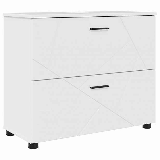 vidaXL Koupelnová skříň se dveřmi Vysoce lesklá bílá 76,5 x 35 x 64 cm