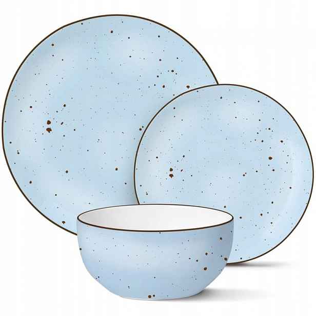 Jídelní Sada Z Porcelánu Gemma Modrá 12 Kusů, Talířky, Misky