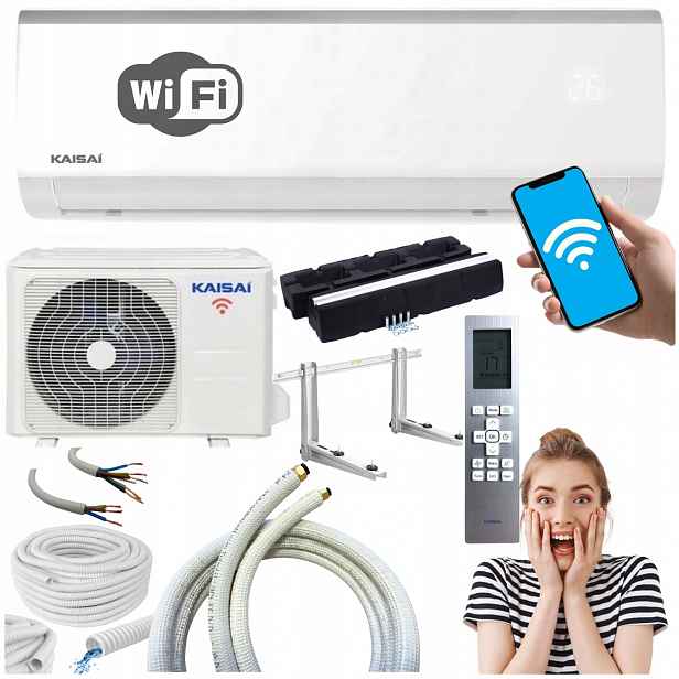 Nástěnný klimatizátor Kaisai Fly 2,6 Wifi Funkce Ohřevu Sada Montáž