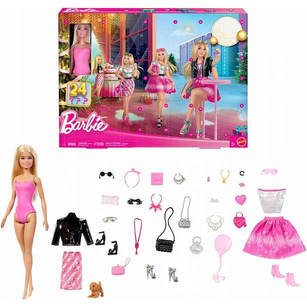 Panenka Barbie Módní Adventní Kalendář 24 překvapení panenka