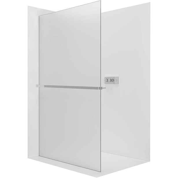 Sprchová zástěna Walk-in Crystal L/P - 8 mm + polička/držák na ručníky - bezvzpěrový systém - chrom, mléčné sklo - 160x200 cm