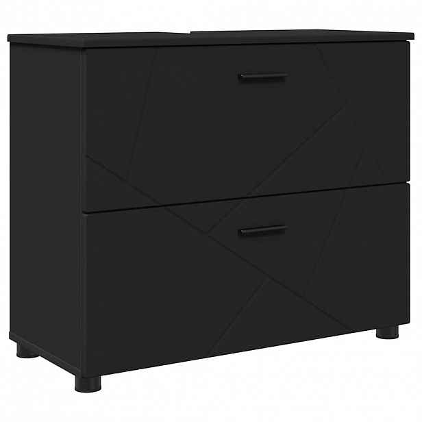 vidaXL Koupelnová skříň Černá 76,5 x 35 x 64 cm Kompozitní dřevo & kov