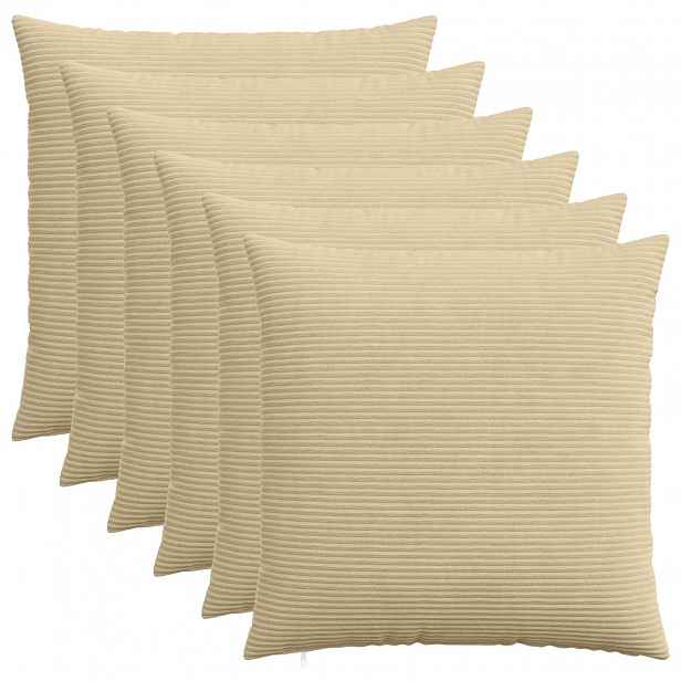 vidaXL Povlak na polštář 6 pcs HEERLEN Zelenošedá 80 x 80 cm manšestr