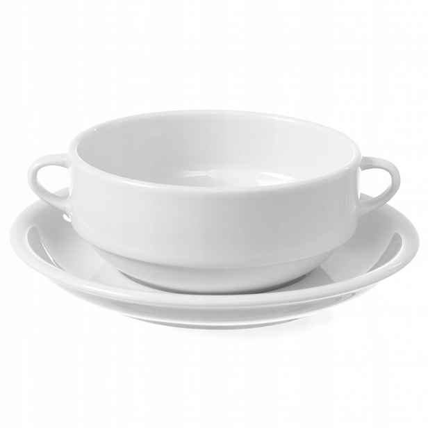 Bílý porcelánový vývar Optima 380 ml, sada 12 Ks Hendi 770924