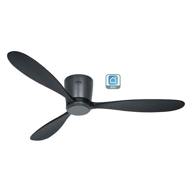 CasaFan 313296W Eco Plano Wood WiFi, černá, stropní ventilátor