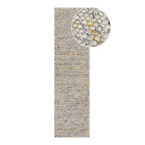 Krémový ručně tkaný běhoun s příměsí vlny 60x230 cm Minerals – Flair Rugs