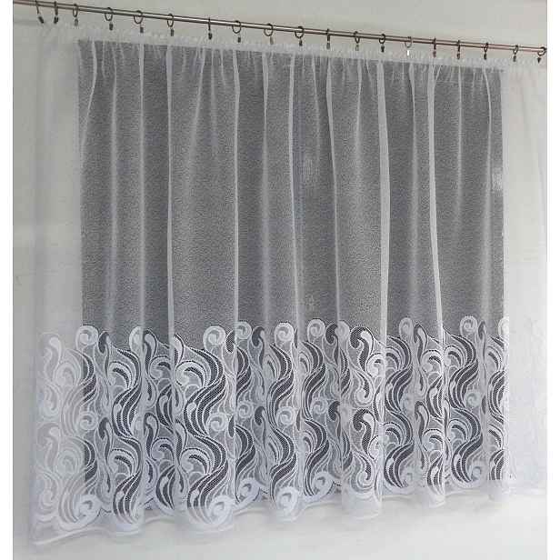 Mg Záclona žakár Zuza Bílá 350x110 cm Hotová S Páskou Šitá Skr