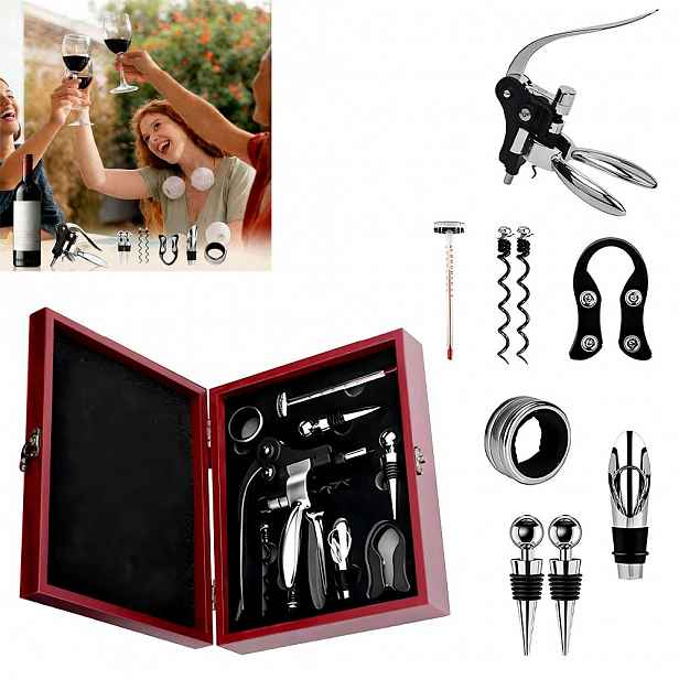 Set na víno Vývrtka otvírák na lahve Dávkovač Termometr Box