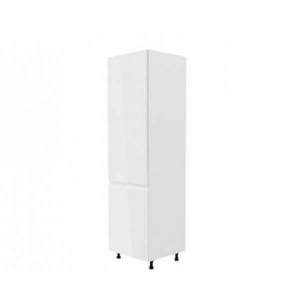 Skříňka na lednici, bílá / bílá extra vysoký lesk, levá, AURORA D60ZL