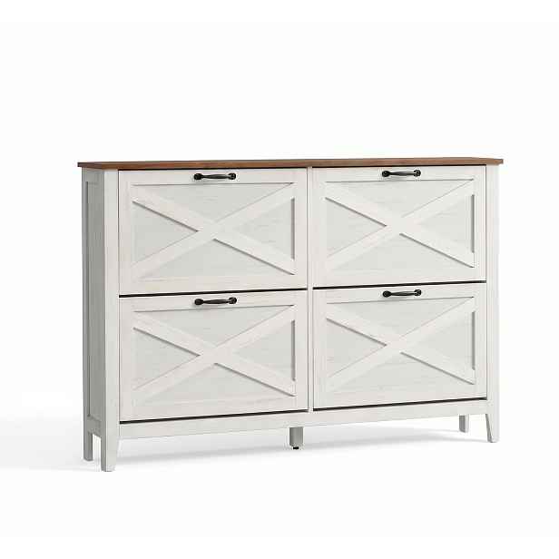 SONGMICS Botník Trina 127 cm krémový/hnědý