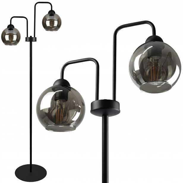 Stojací Podlahová Lampa Skleněné koule Dvojitá Led