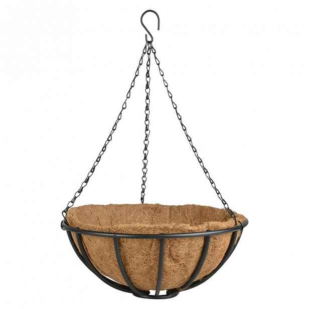 Závěsný kovový koš Esschert Design Flower, ⌀ 35,9 cm