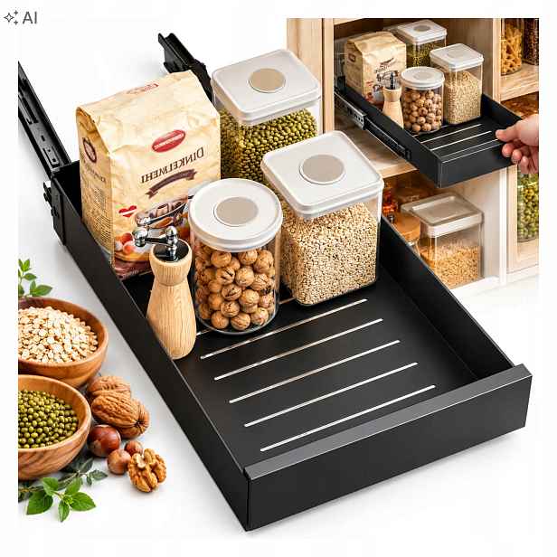 Výsuvný organizér do skříňky bez vrtání 30x43x9 Kitstorack