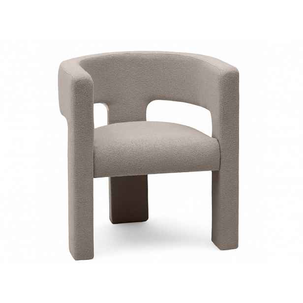 Béžovošedé designové křeslo ALPAH LOOP