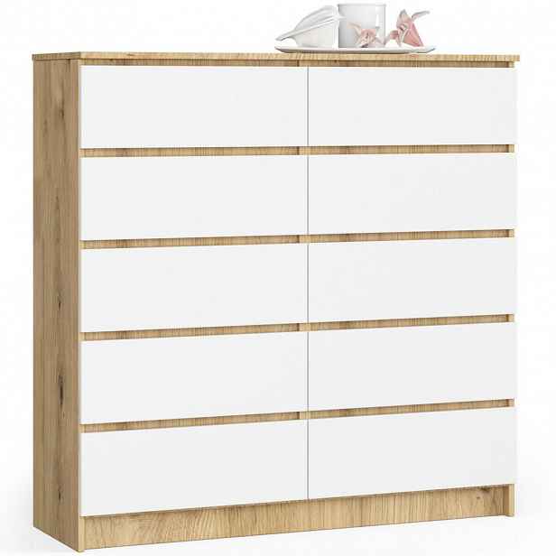 RAUMHIRSCH FURNITURE KOMODA dub Artisan, bílá 121/120/40
