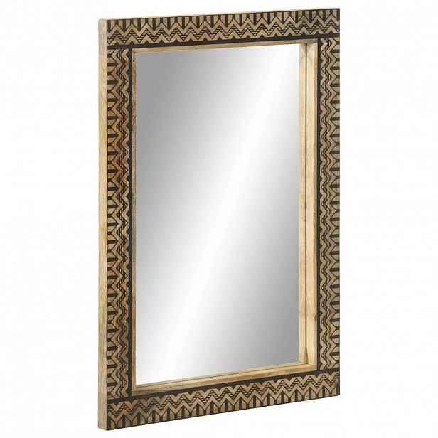 vidaXL Koupelnové zrcadlo 50 x 70 cm masivní mangovníkové dřevo a sklo