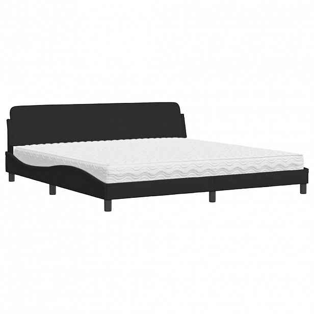 vidaXL Postel s matrací Dover černá 200 x 200 cm samet