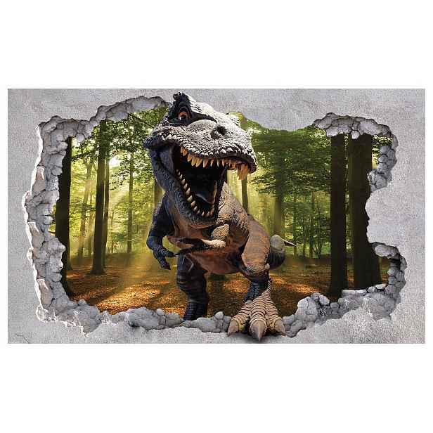 Vliesová fototapeta Tyranosaurus Rex Les Zřícenina Stěna 150x105 lepidlo