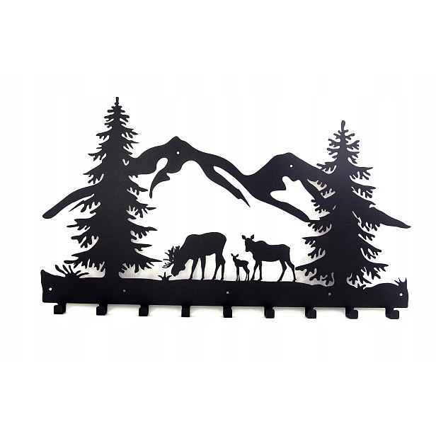 Nástěnný věšák na oblečení a klíče Los Na Lesní Poleně XL 70 cm Puzzle