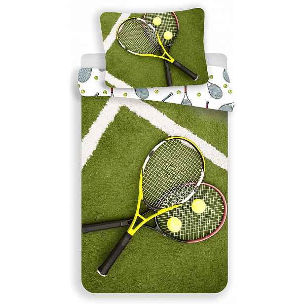 Bavlněné povlečení TENIS zelené Rozměr povlečení: 70 x 90 cm | 140 x 200 cm