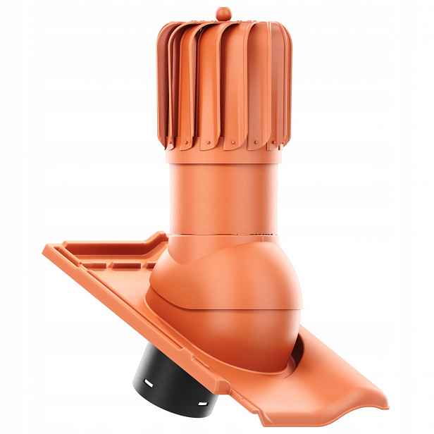 Rotační Větrací komín , podlouhlý, průměr 125 mm, Braas Rubín 9V, Měděný