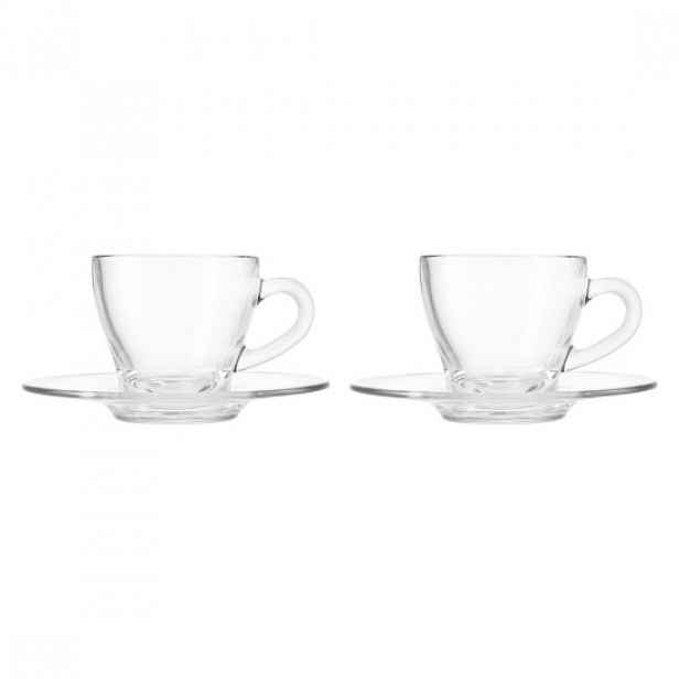 Sada 2 šálků na cappuccino s podšálky, sklo, 180 ml, Ischia - Borgonov