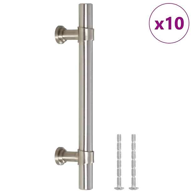 vidaXL Nábytkové úchytky 10 ks stříbrné 96 mm nerezová ocel