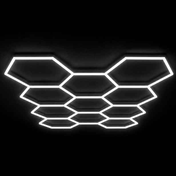 Led osvětlovací panel 322W černý pro auto detailing a myčku Hexagon