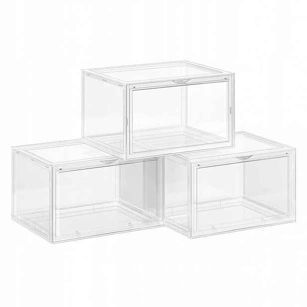 Praktický organizér botník hračky doplňky 3 transparentní boxy