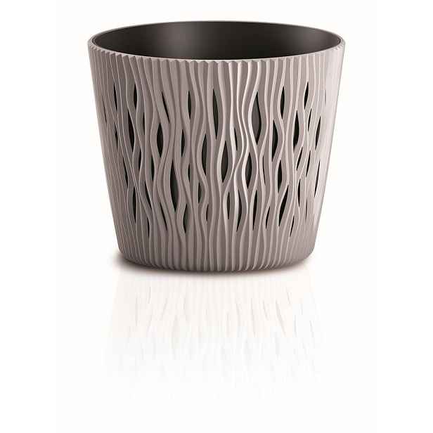 Prosperplast Květináč s vkladem Sandy Round mocca, varianta 18,9 cm