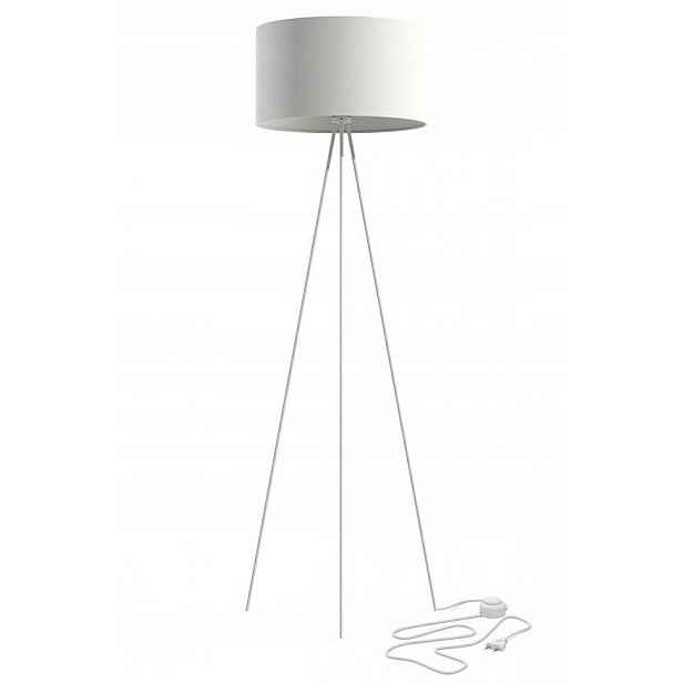 Podlahová lampa Cadilac Bílý Abažur 1xE27 156 cm Stojací lampa do pokoje