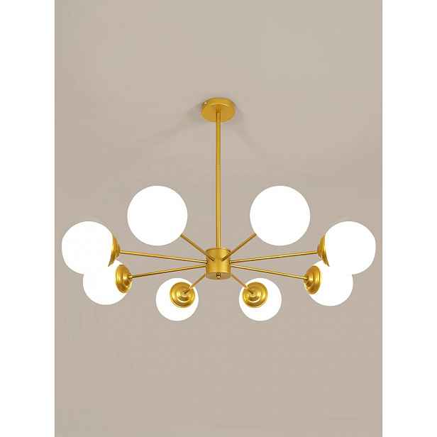 Stropní lampa E27 lustr zlatá loft moderní do obývacího pokoje 8 ramen