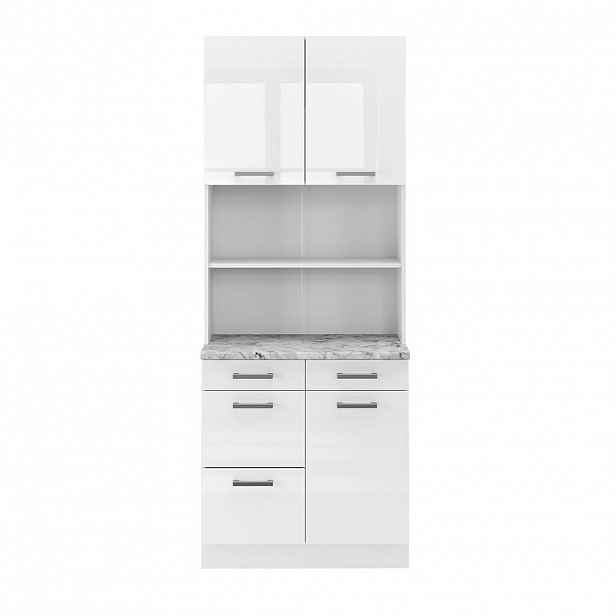Vicco KUCHYŇSKÝ BLOK R-Line Bílá vysoký lesk 80 cm S pracovní deskou