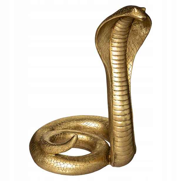 Dekorativní Figurka z polyresinu Cobra, zlatá, 36 cm