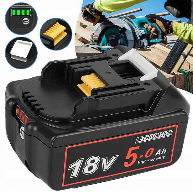 18 V 5.0 Ah Akumulátor pro akumulátor Makita BL1850 BL1860 BL1840