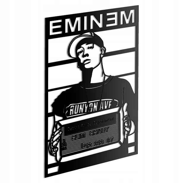 Dřevěný 3D obraz Eminem Nástěnná Dekorace Dárek